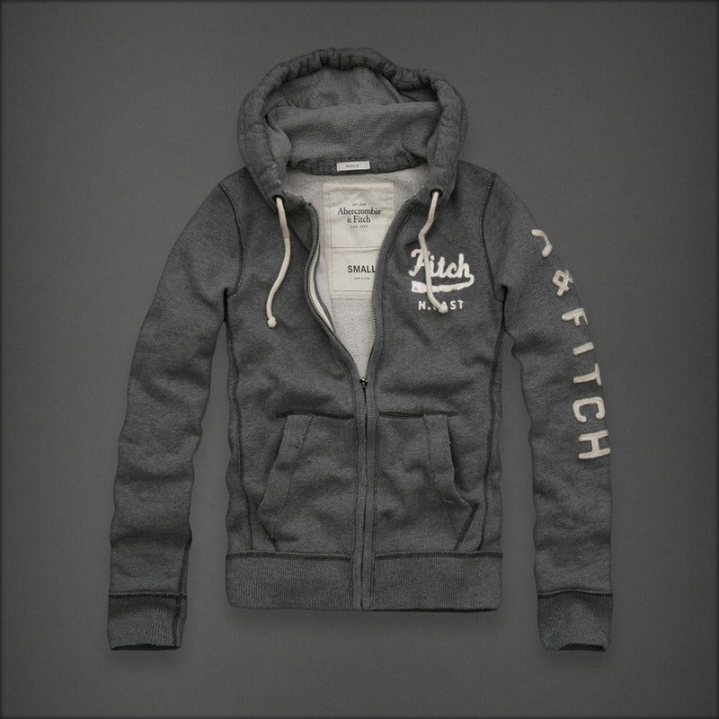 Abercrombie & Fitch Grijze Mannen Hoodies AF-mhod085