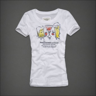 Abercrombie & Fitch Vrouwen Tee White Wtee19