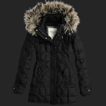 Abercrombie & Fitch Vrouwen Donsjack Zwarte AF-wyr051