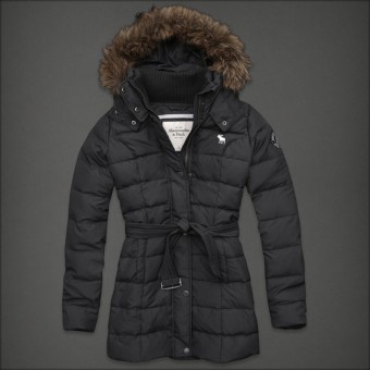 Abercrombie & Fitch Licht Zwarte Vrouwen Donsjack AF-wyr016